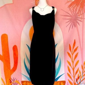 Alex Evenings Black Cowl Neck Dress, Size 8